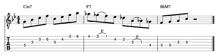 ジャズフレーズ分析譜例2_楽譜